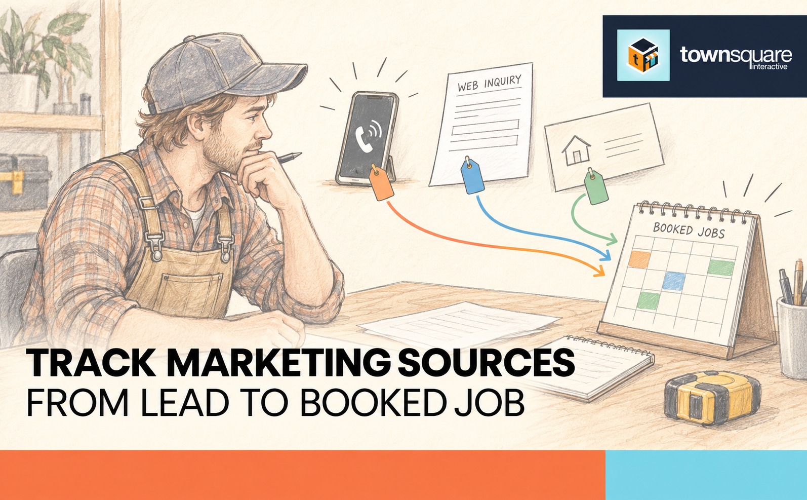 Track Marketing Sources From Lead to Booked Job Contractor reviewing lead sources and booked jobs